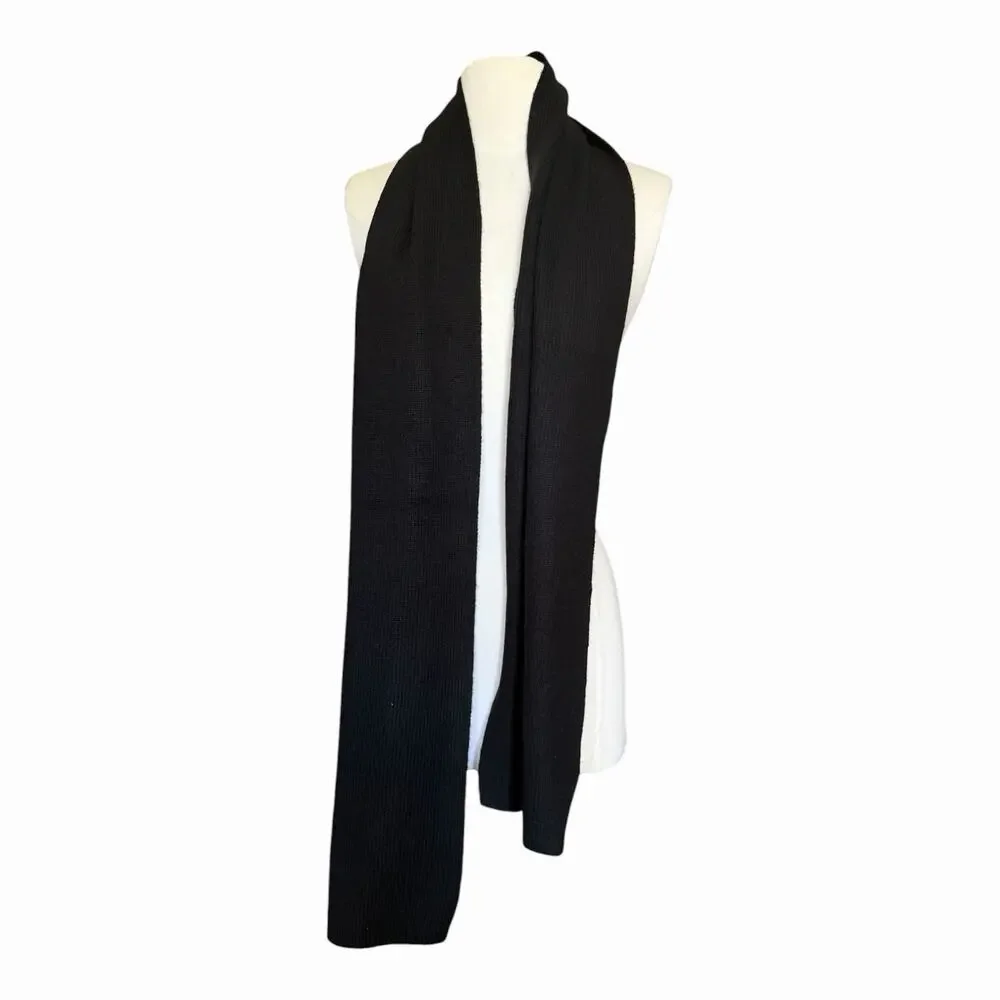 Kenneth Cole New York Black Wool Cashmere Scarf Men’s NWT Soft Knit Winter